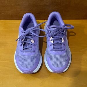 Under Armour Kid’s Purple and Peach Surge Athletic Shoes, Size 3.5Y